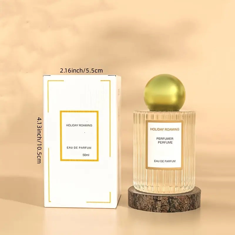 عطر نسائي - رائحة زهرية وفاكهية تدوم طويلاً، زجاجة ذهبية أنيقة