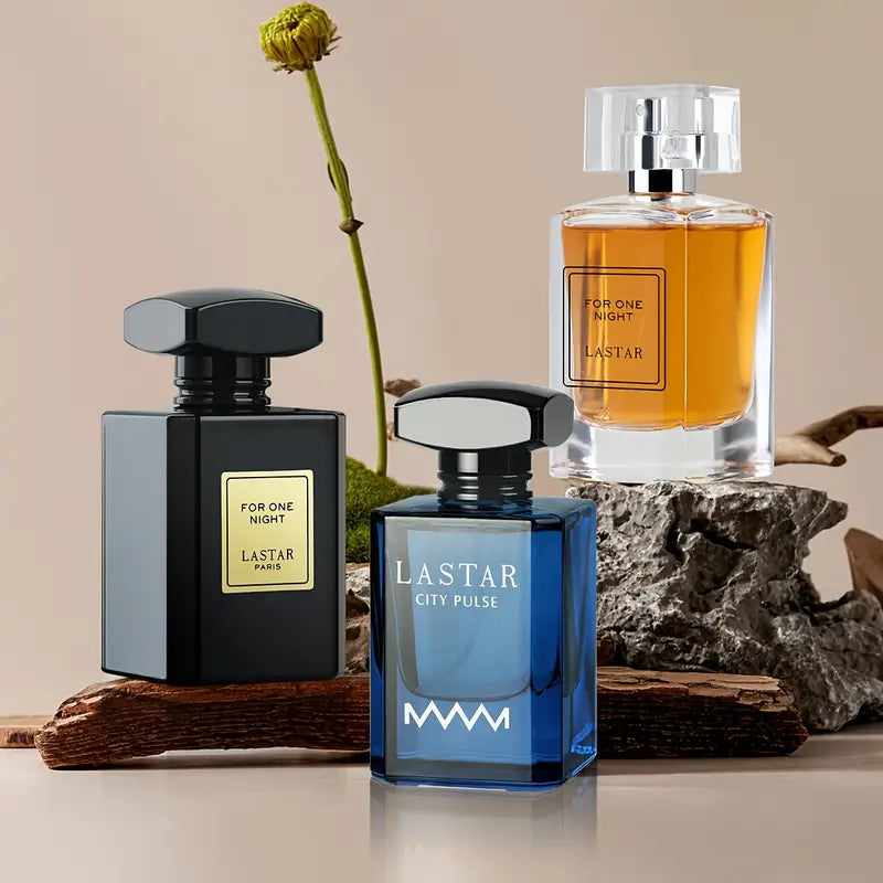 مجموعة من 3 زجاجات من عطر كولونيا الرجالي من LASTAR، بتصميم بسيط،