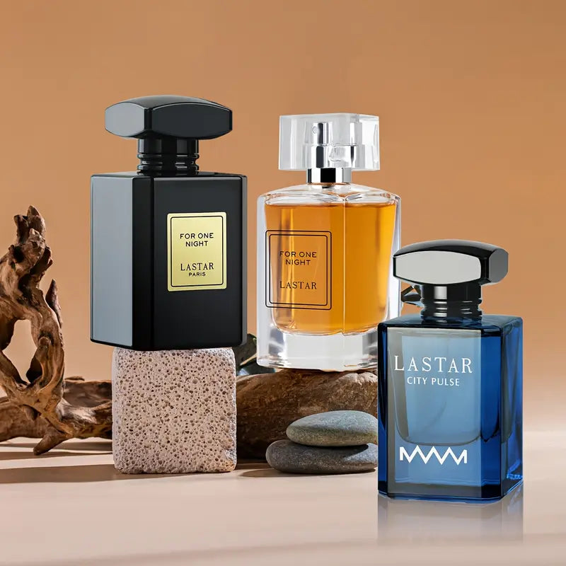 مجموعة من 3 زجاجات من عطر كولونيا الرجالي من LASTAR، بتصميم بسيط،