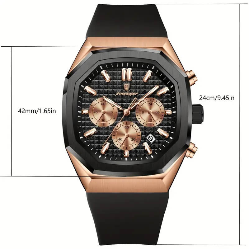ساعة POEDAGAR للرجال - مقاومة للماء حتى 3ATM