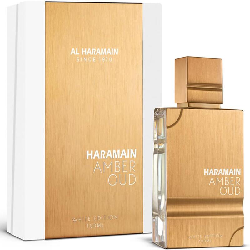 الحرمين عنبر عود إصدار أبيض - عطر عربي للنساء والرجال - عطر عنبر للجنسين - عطر يدوم طويلاً للرجال والنساء - 3.4 أونصة