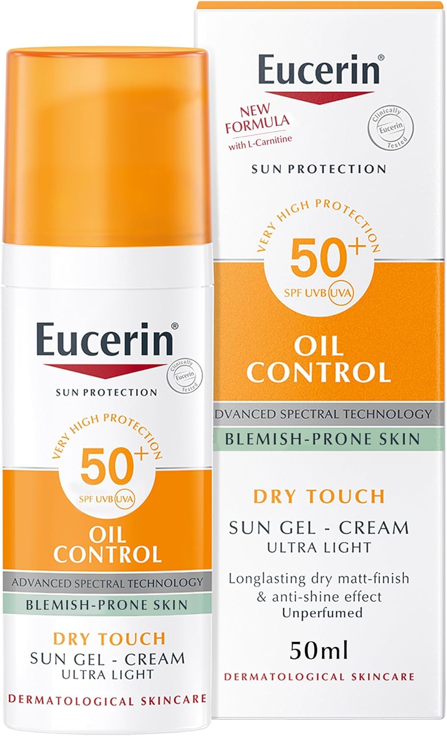 جل كريم واقي من الشمس للتحكم بالزيوت من يوسيرين، لمسة جافة، حماية عالية من الأشعة فوق البنفسجية الطويلة والمتوسطة، عامل حماية من الشمس 50+، حماية من الشمس بملمس خفيف، مناسب للاستخدام تحت المكياج، للبشرة المعرضة للبقع، 50 مل