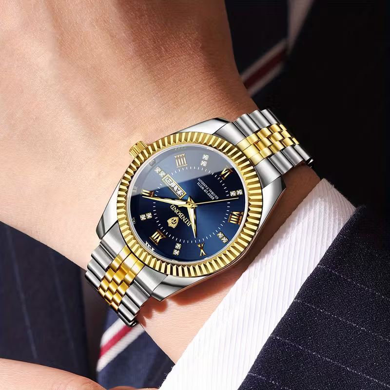 استمتع بالرقي والأناقة مع ساعة BINBOND الرجالية الفاخرة - المصممة خصيصًا لأولئك الذين يقدرون الأناقة والدقة والانطباع الدائم.