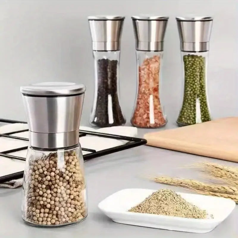 زجاجة مطحنة يدوية واحدة لفلفل سيشوان وملح البحر - إعدادات قابلة للتعديل، لا حاجة للكهرباء،