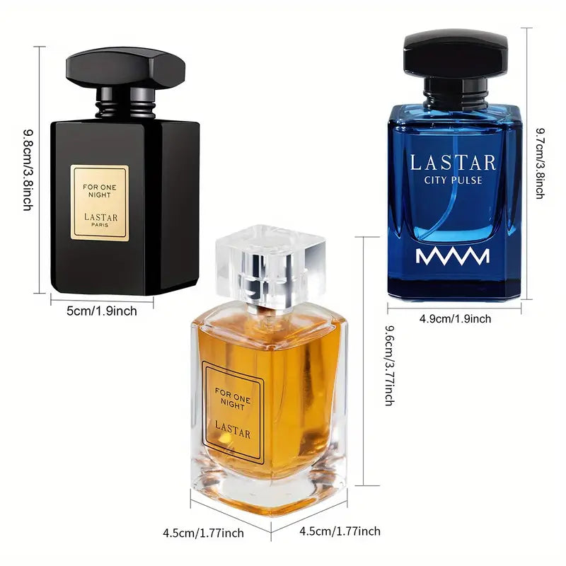 مجموعة من 3 زجاجات من عطر كولونيا الرجالي من LASTAR، بتصميم بسيط،