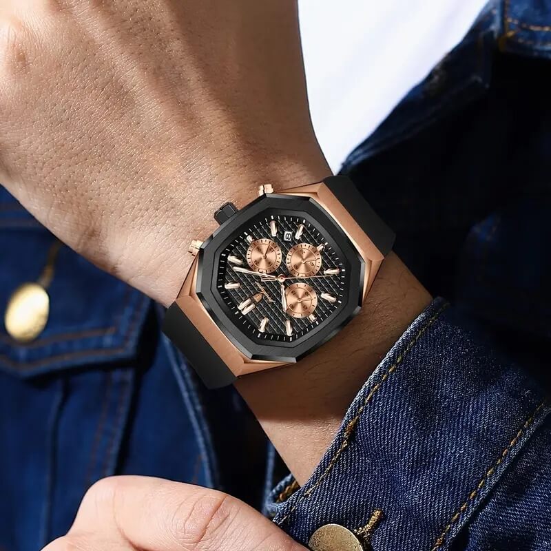 ساعة POEDAGAR للرجال - مقاومة للماء حتى 3ATM