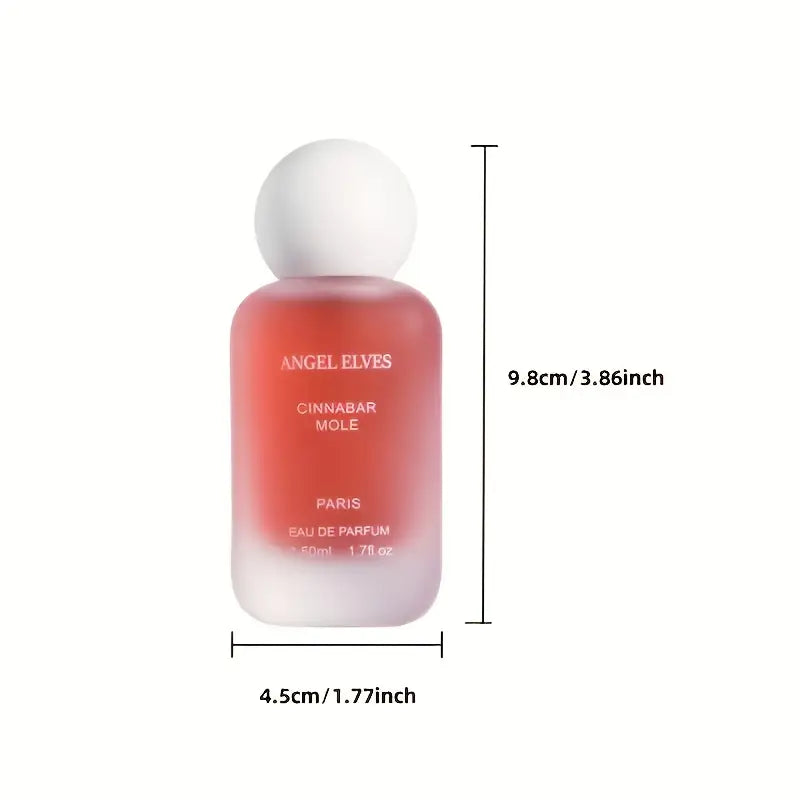 عطر نسائي خفيف زهري - عطر وردي يدوم طويلاً، زجاجة بيضاء أنيقة بتصميم زهور الباستيل، عطر صغير الحجم مناسب للسفر