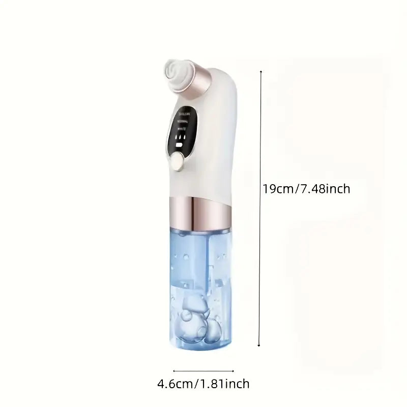 جهاز كهربائي لإزالة الرؤوس السوداء يعمل بمنفذ USB مع كابل USB - أداة تنظيف عميق للمسام مع أوضاع شفط 4 في 1، ومقبض مريح وشاشة رقمية - منظف وجه صغير الحجم وقابل للحمل للمنزل/السفر - للرجال والنساء