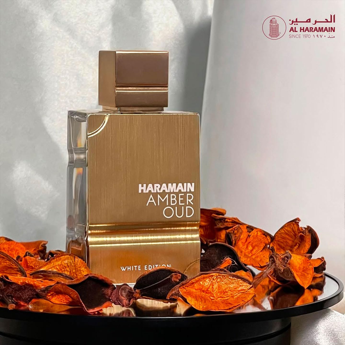 الحرمين عنبر عود إصدار أبيض - عطر عربي للنساء والرجال - عطر عنبر للجنسين - عطر يدوم طويلاً للرجال والنساء - 3.4 أونصة